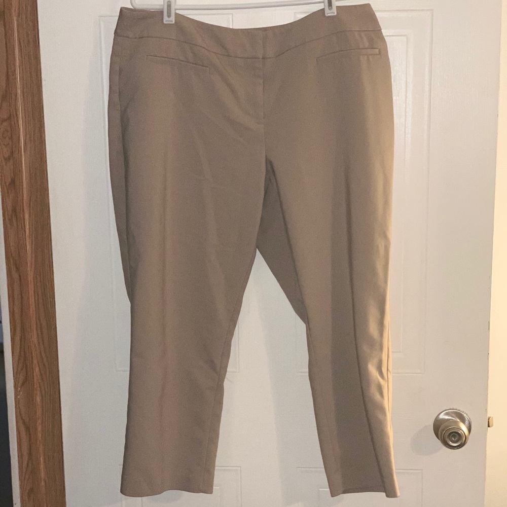 Khaki slack capris